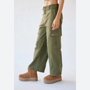 Dickies Olive Green Cropped Cargo Pants